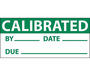 AccuformNMC™ 1" X 2 1/4" Green/White Adhesive Backed Vinyl "CALIBRATED BY___DATE___DUE___"