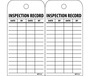 AccuformNMC™ 6" X 3" Black/White Unrippable Vinyl (25 Per Pack) "INSPECTION RECORD DATE ___ BY ___ DATE ___ BY ___"