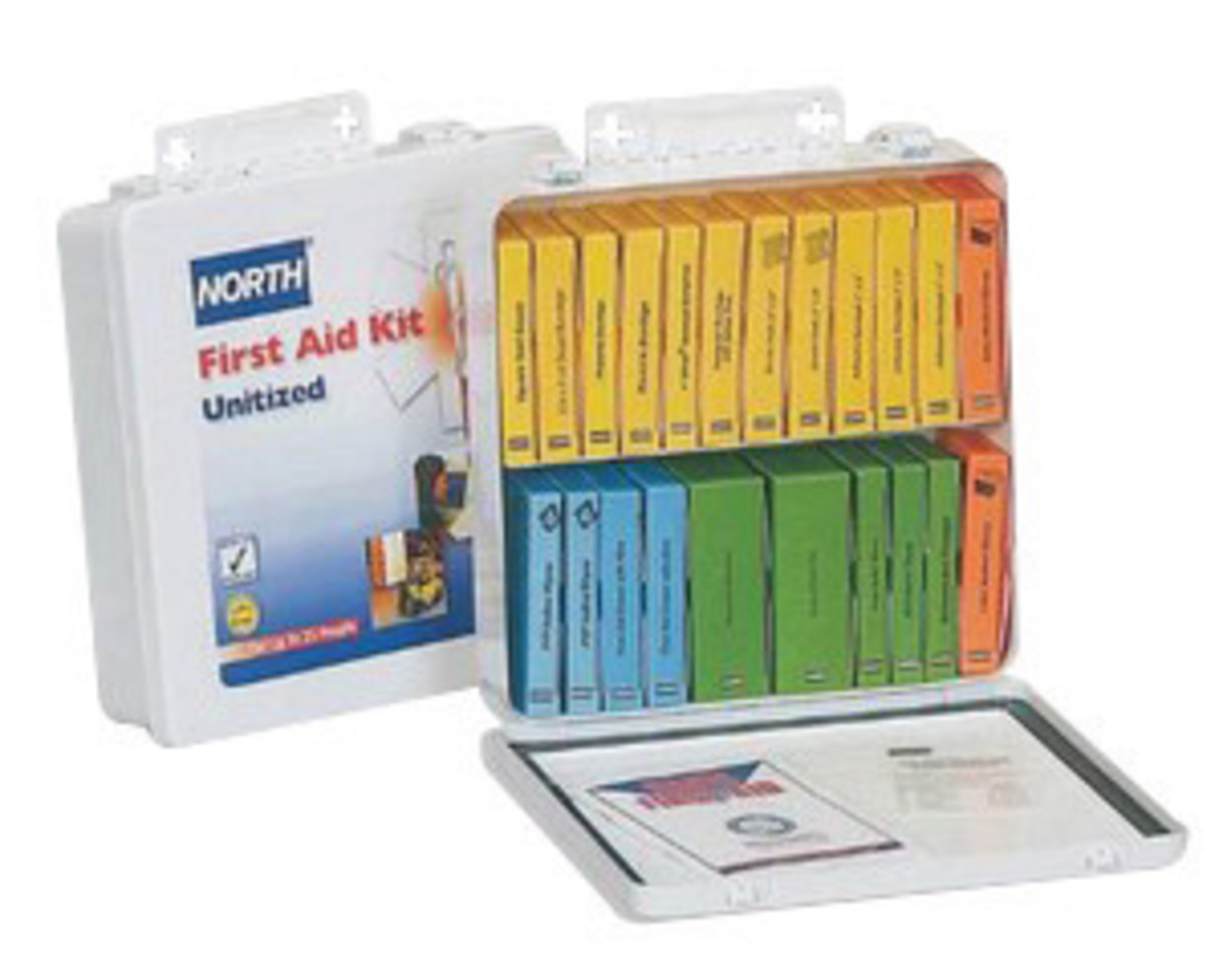 Hick Zakje Enzovoorts Airgas - HON019709-0005L - Honeywell North® White Steel Portable/Wall Mount  10 Unit Unitized First Aid Kit