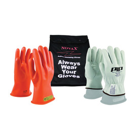 Protective Industrial Products Size 11 Orange NOVAX® Rubber/Goatskin Class 0 Linesmens Gloves