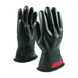 PIP® Size 10 Black NOVAX Natural Rubber Class 0 Low Voltage Electrical Insulating Linesmen Gloves With Straight Cuff