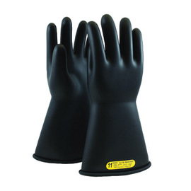 PIP® Size 10 Black NOVAX Natural Rubber Class 2 High Voltage Electrical Insulating Linesmen Gloves With Straight Cuff