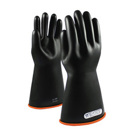 Protective Industrial Products Size 10 Black And Orange NOVAX Natural Rubber Class 2 High Voltage Electrical Insulating Linesmen Gloves With Straight Cuff