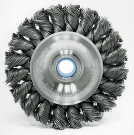 RADNOR™ 4" X 1/2"- 3/8" Carbon Steel Knot Wire Wheel Brush