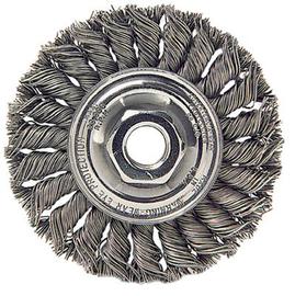 RADNOR™ 4" X 5/8" - 11" Carbon Steel Twist Knot Wire Wheel Brush