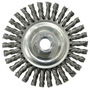 RADNOR™ 4" X 5/8" - 11 Carbon Steel Knot Wire Wheel Brush