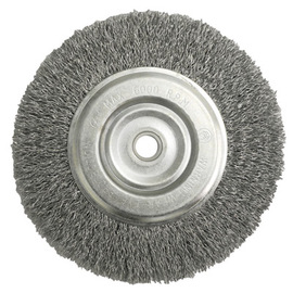 RADNOR™ 6" X 5/8" - 1/2" Carbon Steel Crimped Wire Wheel Brush