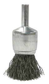 RADNOR™ 1" X 1/4" Stainless Steel Crimped Wire Mounted End Brush