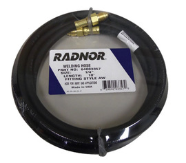RADNOR™ 1/4" X 10' Black EPDM Rubber Hose With 1/4" M x M NPT Hose Fittings