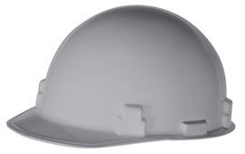 RADNOR™ Gray SmoothDome™ Polyethylene Cap Style Hard Hat With Ratchet Suspension