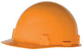 RADNOR™ Hi-Viz Orange SmoothDome™ Polyethylene Cap Style Hard Hat With Ratchet Suspension