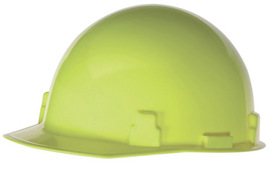RADNOR™ Hi-Viz Yellow SmoothDome™ Polyethylene Cap Style Hard Hat With 1-Touch® Suspension