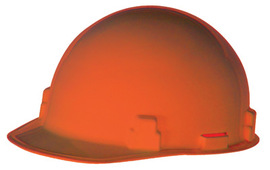 RADNOR™ Orange SmoothDome™ Polyethylene Cap Style Hard Hat With Ratchet Suspension