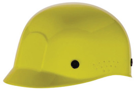RADNOR™ Yellow Polyethylene Cap Style Bump Cap With Pin Lock Suspension