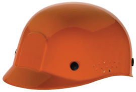 RADNOR™ Orange Polyethylene Cap Style Bump Cap With Pin Lock Suspension