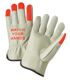 RADNOR™ Large Natural And Orange Cowhide Unlined Drivers Gloves