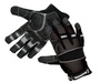 RADNOR™ Large Black Leather And Spandex® Full Finger Mechanics Gloves With Hook And Loop Cuff