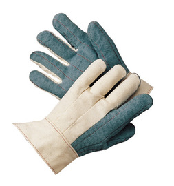 RADNOR™ Natural/Green Standard Weight Cotton Hot Mill Gloves With Gauntlet Wrist