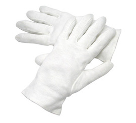 RADNOR™ Medium White Medium Weight Cotton Inspection Gloves With Rolled Hem Cuff