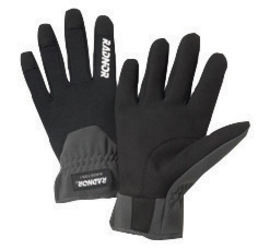 RADNOR™ X-Large Black And Gray Leather And Spandex® Full Finger Mechanics Gloves With Slip-On Cuff