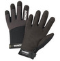 RADNOR™ 2X Gray And Black  Leather And Spandex Full Finger Mechanics Gloves With Hook and Loop Cuff