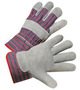 RADNOR™ X-Large Blue Economy Grade Split Leather Palm Gloves With Canvas Back And Safety Cuff