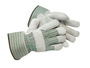RADNOR™ Medium Green Shoulder Split Leather Palm Gloves With Canvas Back And Safety Cuff