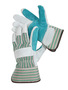 RADNOR™ Large Green Shoulder Split Leather Palm Gloves With Canvas Back And Safety Cuff