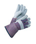 RADNOR™ Large Green Shoulder Split Leather Palm Gloves With Canvas Back And Gauntlet Cuff