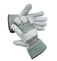 RADNOR™ Large Green Shoulder Split Leather Palm Gloves With Canvas Back And Safety Cuff