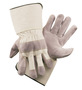 RADNOR™ Large White Split Leather Palm Gloves With Canvas Duck Back And Gauntlet Cuff
