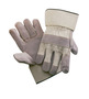 RADNOR™ Large Natural Split Leather Palm Gloves With Canvas Duck Back And Safety Cuff