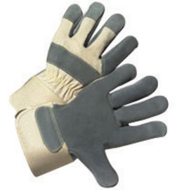 RADNOR™ X-Large White Split Leather Palm Gloves With Canvas Duck Back And Safety Cuff
