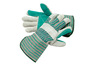 RADNOR™ Large Green Double Leather Palm Gloves With Canvas Back And Gauntlet Cuff