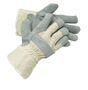 RADNOR™ Large Natural Split Leather Palm Gloves With Canvas Back And Safety Cuff