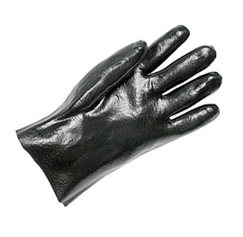 RADNOR™ Large 10" Black Interlock Lined Supported PVC Chemical Resistant Gloves