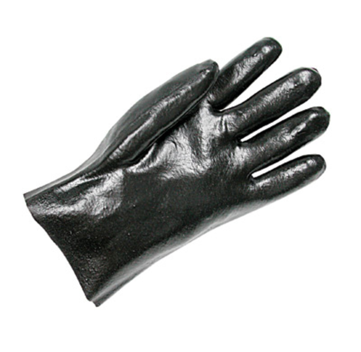 STANLEY 12” PVC Coated Cotton Lined Chemical Resistant Gloves Size Large Black 