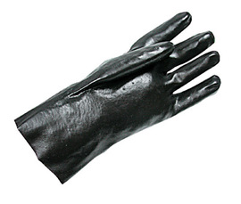 RADNOR™ Large Black Interlock Lined PVC Chemical Resistant Gloves
