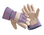 RADNOR™ Large Blue Split Pigskin Palm Gloves With Canvas Back And Safety Cuff