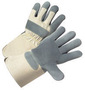 Protective Industrial Products X-Large Gray Premium Split Leather Palm Gloves With Canvas Back And Rubberized Gauntlet Cuff