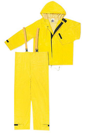 MCR Safety® X-Large Yellow Hydroblast .28 mm Nylon/PVC Suit