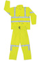 MCR Safety® X-Large Fluorescent Lime Luminator™ .40 mm Polyurethane And Cotton/Polyester Blend 2-Piece Rain Suit With Attached Hood And Elastic Waist Pants