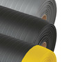Superior Manufacturing 3' X 60' Black With Yellow Edge PVC Foam NoTrax® Airug® Ribbed Anti-Fatigue Floor Mat
