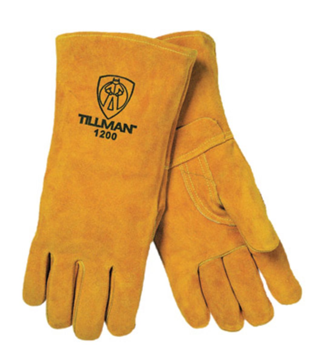 Carded Tillman X-Large 14 Brown Reverse Grain Pigskin Cotton/Foam Premium Grade Stick Welders Gloves With Welted Finger And Kevlar Lock Stitching 