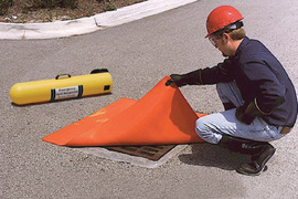 UltraTech 24" X 24" X 3/8" Ultra-Drain Seal® Orange Polyurethane  Stops Aggressive Chemicals/Oil/Water