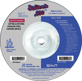 United Abrasives/SAIT 4 1/2" X .090" X 5/8" - 11" Saitech Ultimate Performance™ Ceramic Aluminum Oxide Type 27 Cut Off Wheel