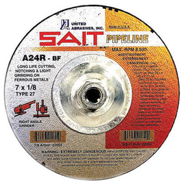 United Abrasives/SAIT 4 1/2" X 1/8" X 5/8" - 11"  24 Grit Aluminum Oxide Type 27 Cut Off Wheel