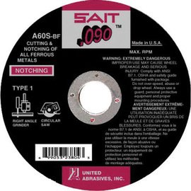 United Abrasives/SAIT 4 1/2" X .090" X 7/8"  60 Grit Aluminum Oxide Type 1 Cut Off Wheel