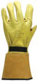 Salisbury by Honeywell Medium Brown And Yellow Goatskin Linesmens Gloves