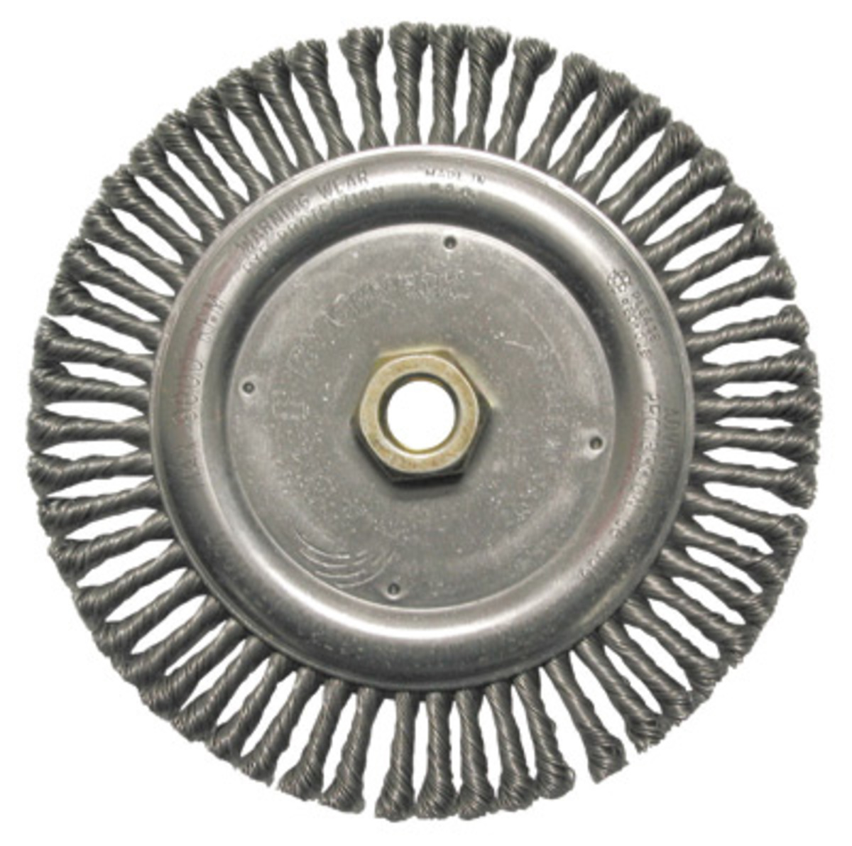 Radnor 4'' x 1/2''- 3/8'' Carbon Steel Standard Twist Knot Wire Wheel